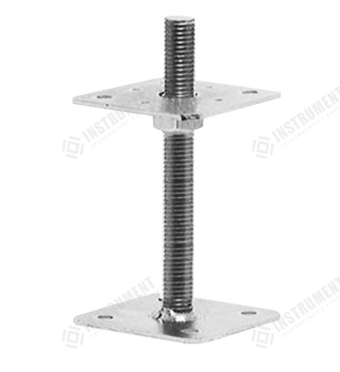 pätka stĺpika 100x100mm M16 200mm nastaviteľnou skrutkou Zn kotviaca