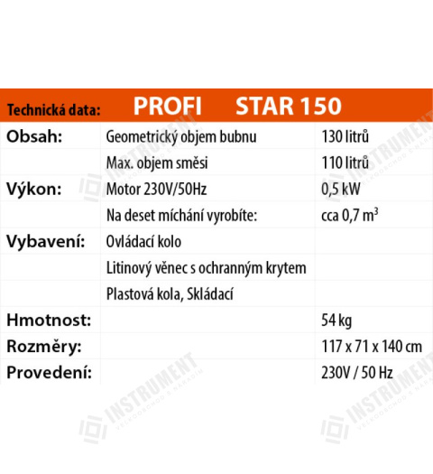 miešačka stavebná Star 150 125l / 230V