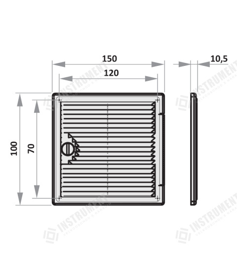 dvierka revízne plastové s vetracou mriežkou 150x100mm DF1510 VENTS