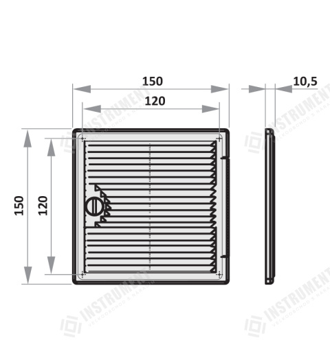 dvierka revízne plastové s vetracou mriežkou 150x150mm DF1515 VENTS