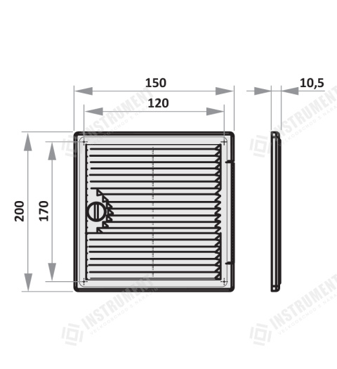 dvierka revízne plastové s vetracou mriežkou 150x200mm DF1520 VENTS