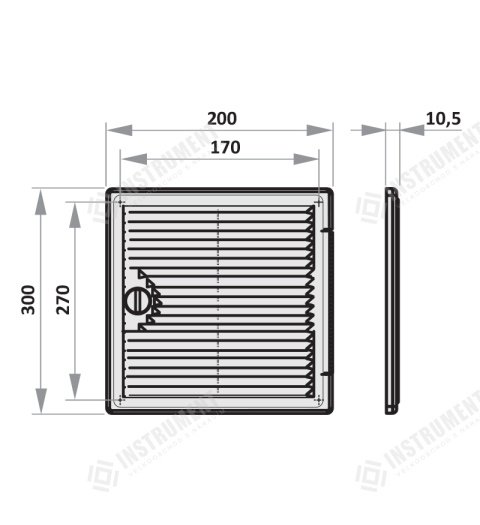 dvierka revízne plastové s vetracou mriežkou 200x300mm DF2030 VENTS