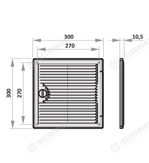 dvierka revízne plastové s vetracou mriežkou 300x300mm DF3030 VENTS