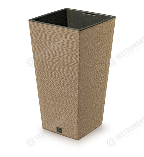 kvetináč 20cm FURU SQUARE ECO WOOD DFSH200W-4665W naturo plastový