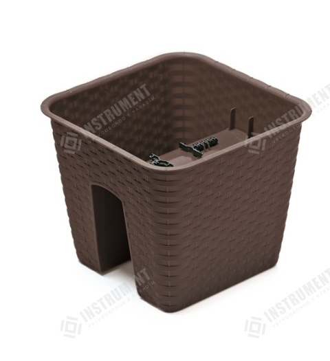 kvetináč na zábradlie 28x28cm RATOLLA DRLB280-440U umbra plastový PROSPERPLAST