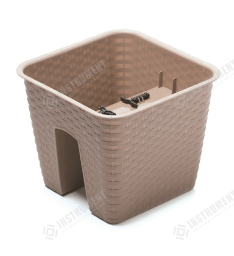 kvetináč na zábradlie 28x28cm RATOLLA DRLB280-7529U mocca plastový PROSPERPLAST