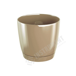 kvetináč 12cm Coubi Round P DUOP120-7502U káva s mliekom plastový PROSPERPLAST