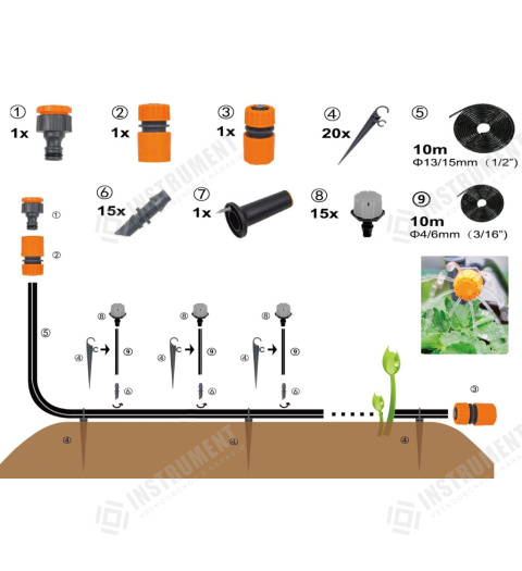 sada mikro zavlažovacieho systému 10m