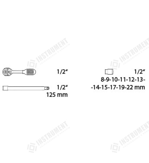 gola sada 13ks 1/2" FESTA CrV Profi Honiton