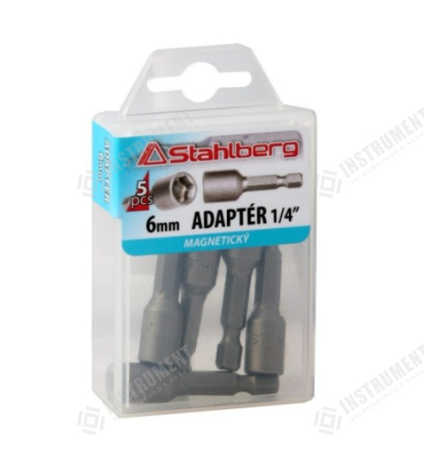 adaptér 1/4" 6hran 6mm 5ks sada